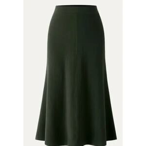 OGL Midi Skirt Green Brushed Inside Elastic Pockets set with shirt S